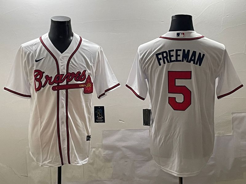 Men Atlanta Braves 5 Freeman White Game 2025 Nike MLB Jersey style 1